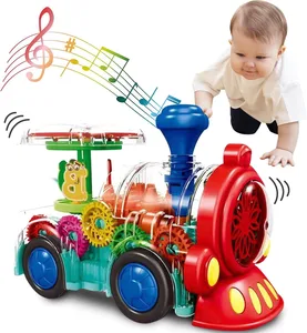 EPT Cheap Music Lights Transparent Universal Electric Gear Trains Toy for Kids