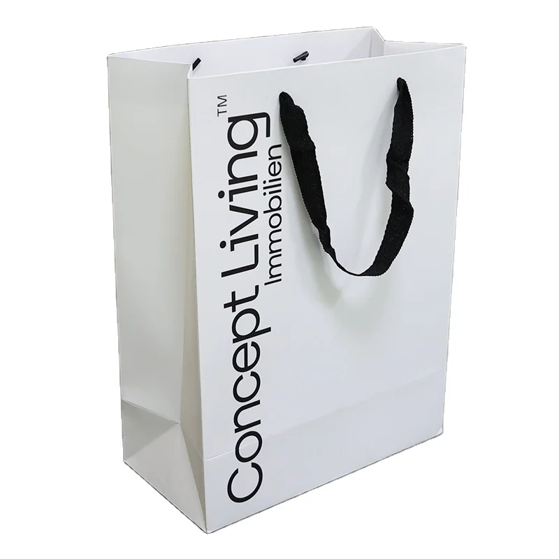Custom Shopping Tote Bags Wholesale White Kraft Gift Bags Ecofriendly  Retail Paper Bag