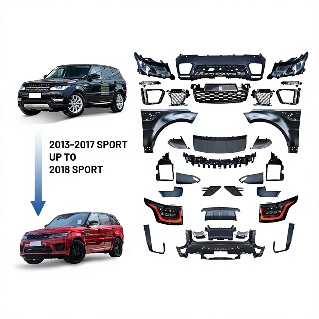 Car Upgrade Body Kit For Range Rover Sport L494 2014 Upgrade To 2018-2020 OE Svr