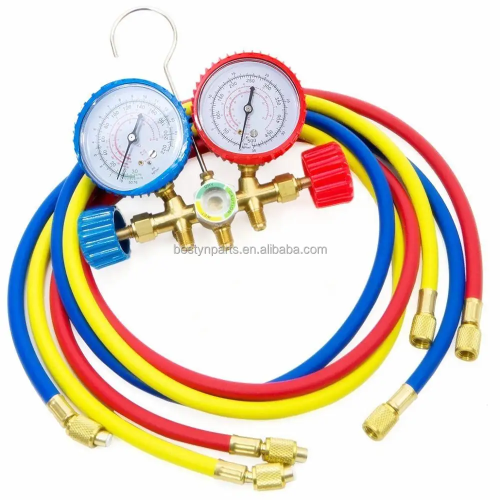 product r134a  r410a r22  r12 r502 ac manifold pressure gauge with sightglass-0
