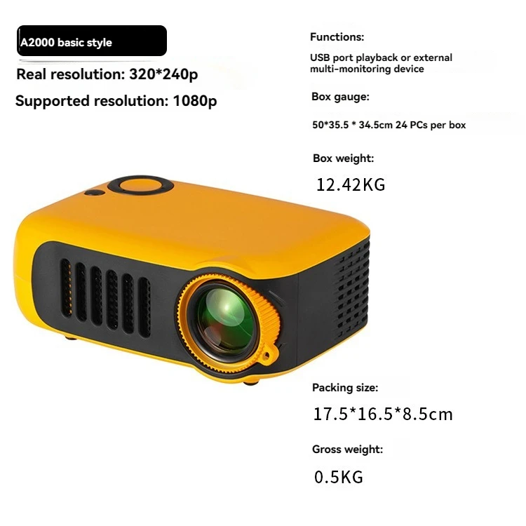 A2000-mini Portable Children-projector Home Theater Hd Digital ...