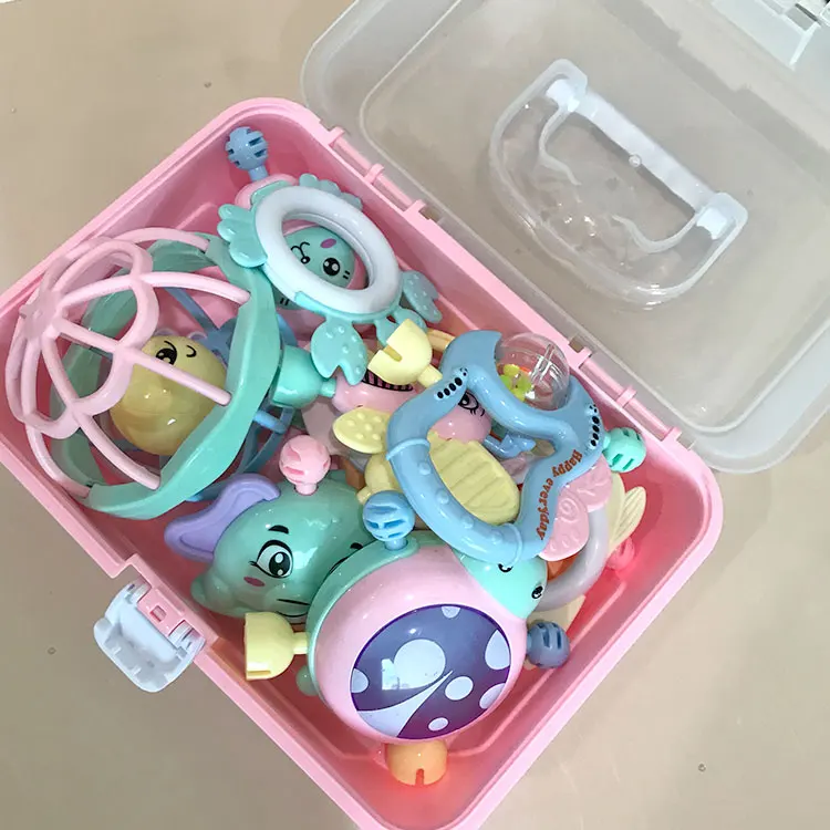 Оптовая продажа, подарок 2024, новая милая игрушка-колокольчик, пластиковые погремушки для младенцев, игрушки для прорезывателя, Набор погремушек для ребенка
