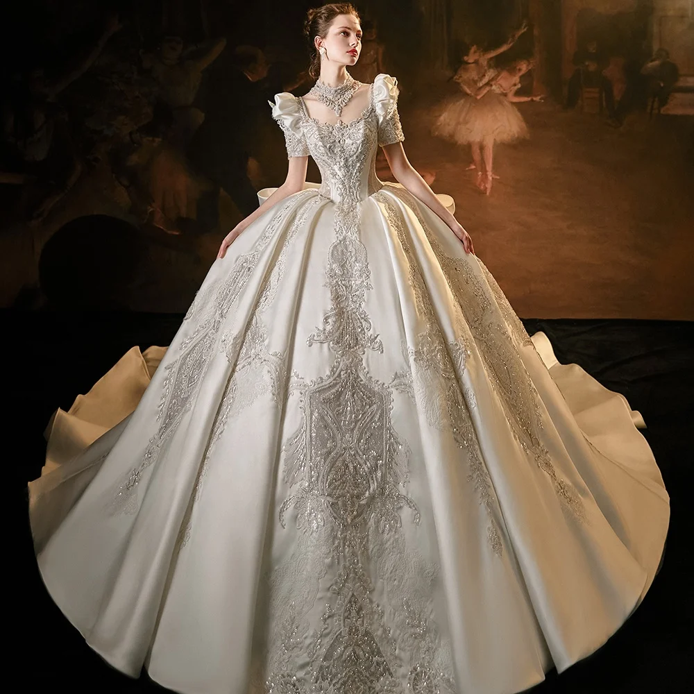Sweet Elegant Solid Lace Square Collar Princess Dresses(3 Colors)