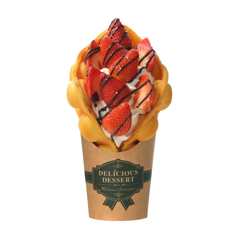 Manufacturer Customized Cardboard Crepe Cone French Fry Holder Bubble Waffle Holder