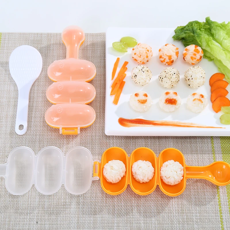 Kitchen Tools Rice Ball Shaker Japanese Sushi Maker Mold Sushi Making Kit For Kids DIY With Rice Paddle