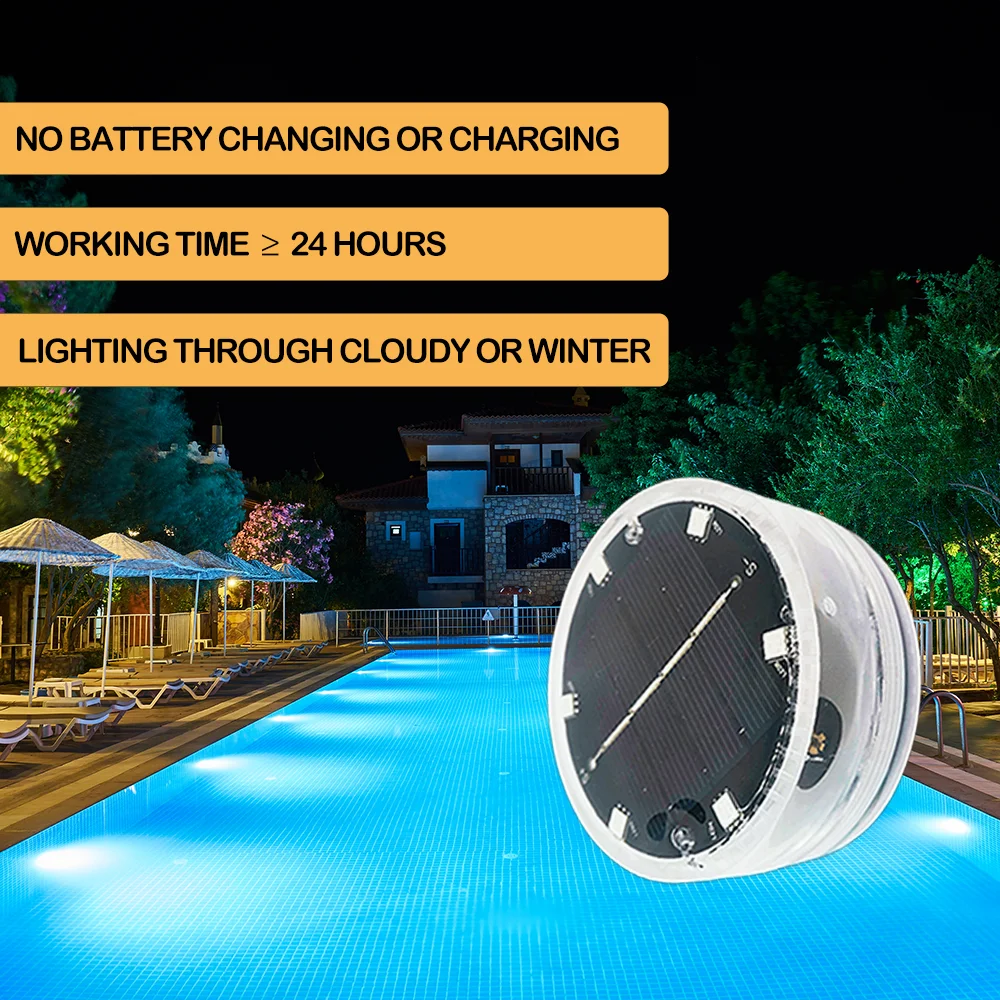 OEM wholesale hot seller Solar Submersible IP68 Pool Light with RF Remote for fountain pond party fishtank bathtub