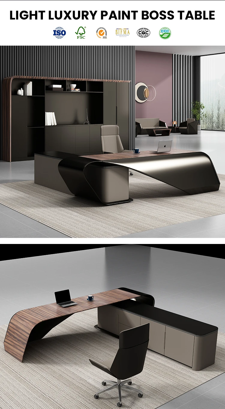 2023 Wooden Office Furniture Desk Modern Boss Table Luxury Executive