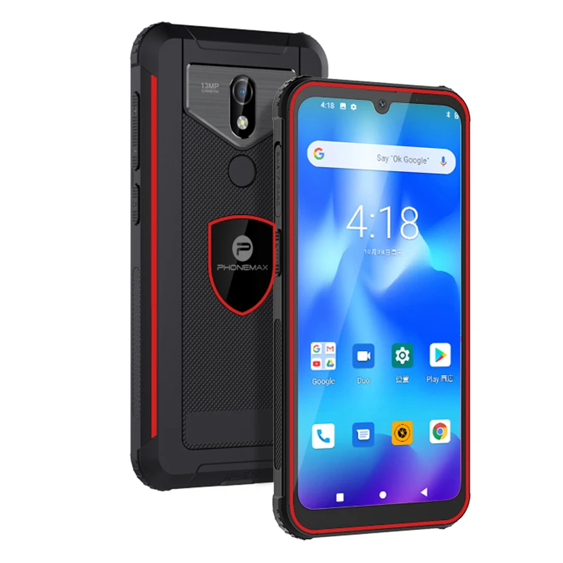 Phonemax M1 Pro 6.08 18:9 Screen 4gb 128gb 13mp+5mp Double Cameras Fingerprint Unlock Ip68 Waterproof Rugged Smartphone