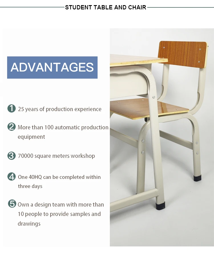 Wholesale Cheap Classroom Single Student School Desk And Chair Table