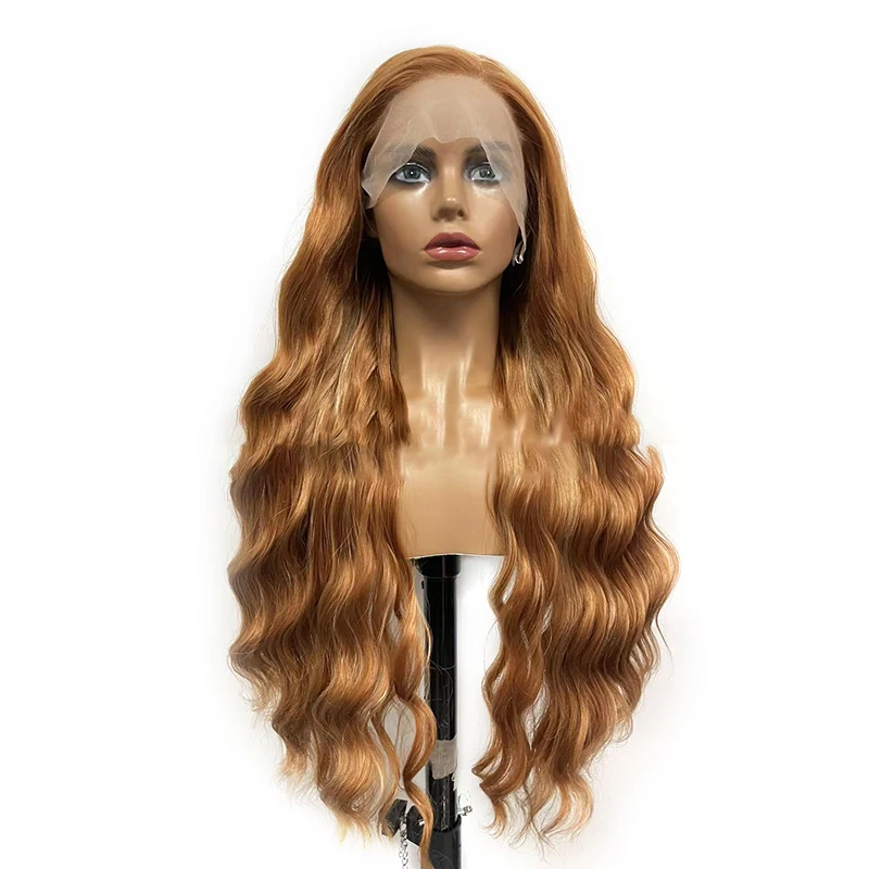 Factory 26 Inch Loose Deep Wave Wig HD Transparent Lace Frontal  Wig Mid Part Blonde Brown Lace Front Wig