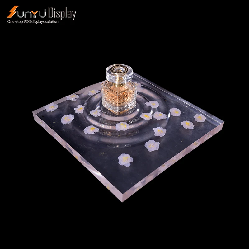 Elegant Custom Atmospheric Countertop Acrylic Plexiglass Perfume Display Makeup Display Stand