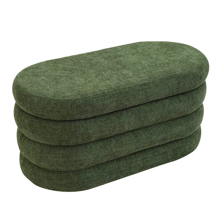Modern Nordic Ottoman Storage Bench Velvet Upholstered Bed Bench Long Simple Style Soft Bench