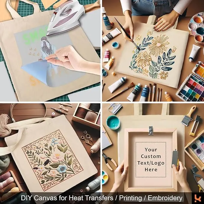 Colorful Custom Promotional Personalized Plain Style Canvas Bags Printed With Logo Reusable Shopping Tote Bags manufacture