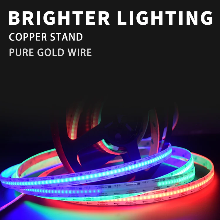 Dream Color FCOB SPI RGB IC COB LED Light Strip Flexible COB 24V Addressable Digital Led Pixel Strip
