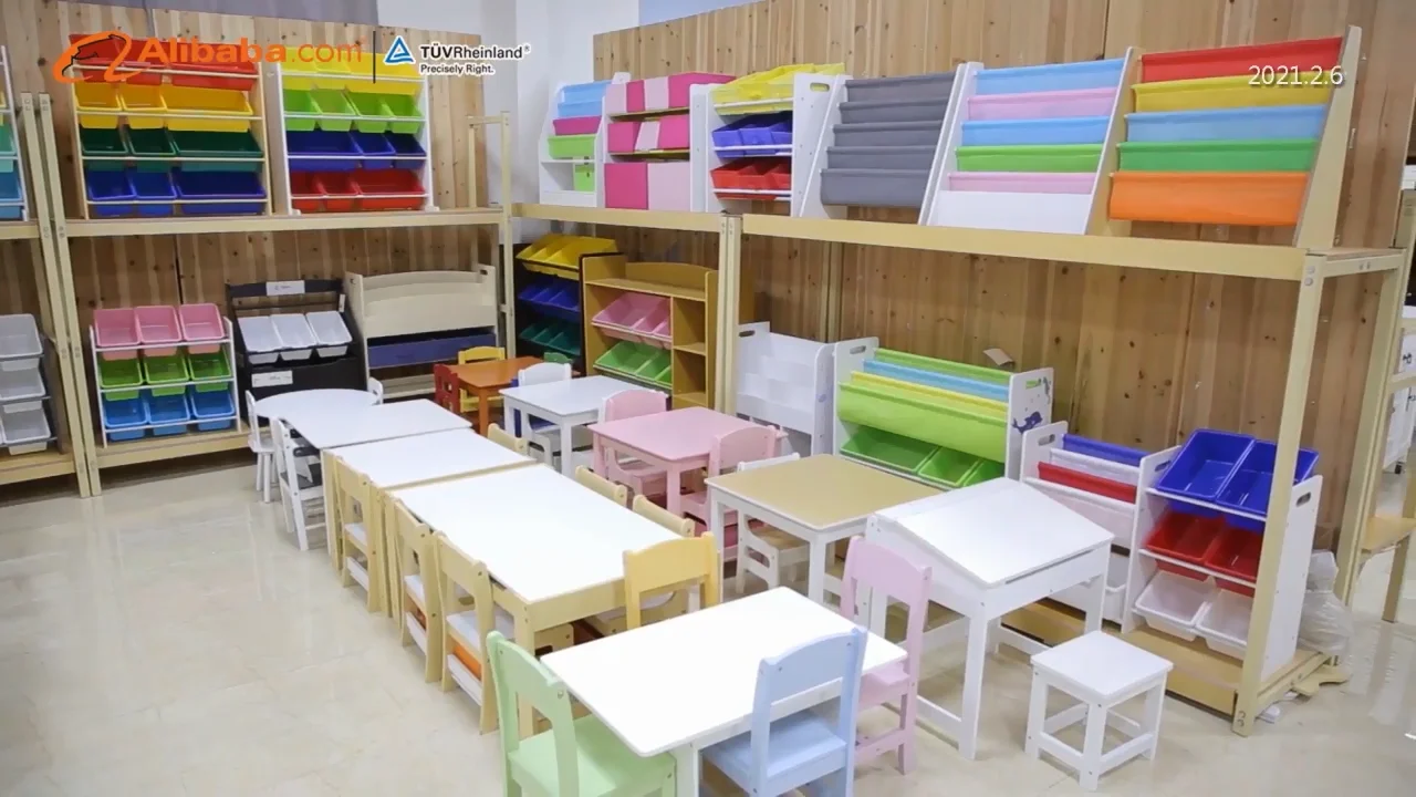 Eco Mdf Wooden 4 Tier Children Baby Kids Toy Organizer And Storage Bins