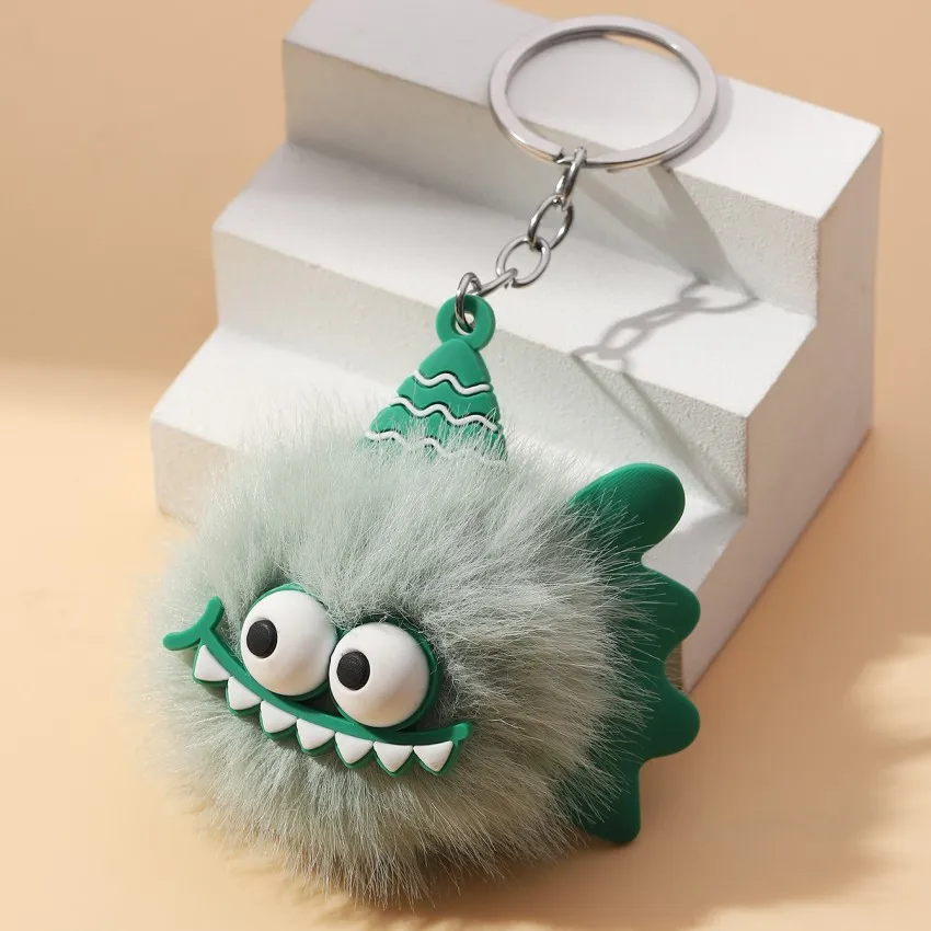 Cute Plush Little Monster Keychain - Creative Fur Ball
