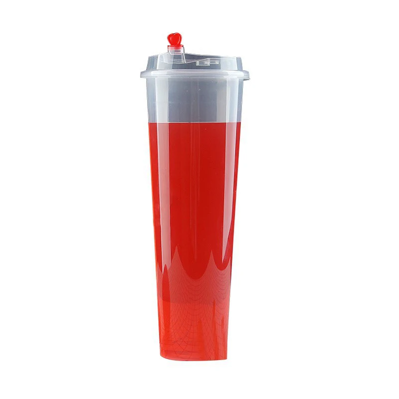 1000ML Bubble Tea Cup Custom Logo Plastic PP Injection Cups with Lids For Boba smoothie