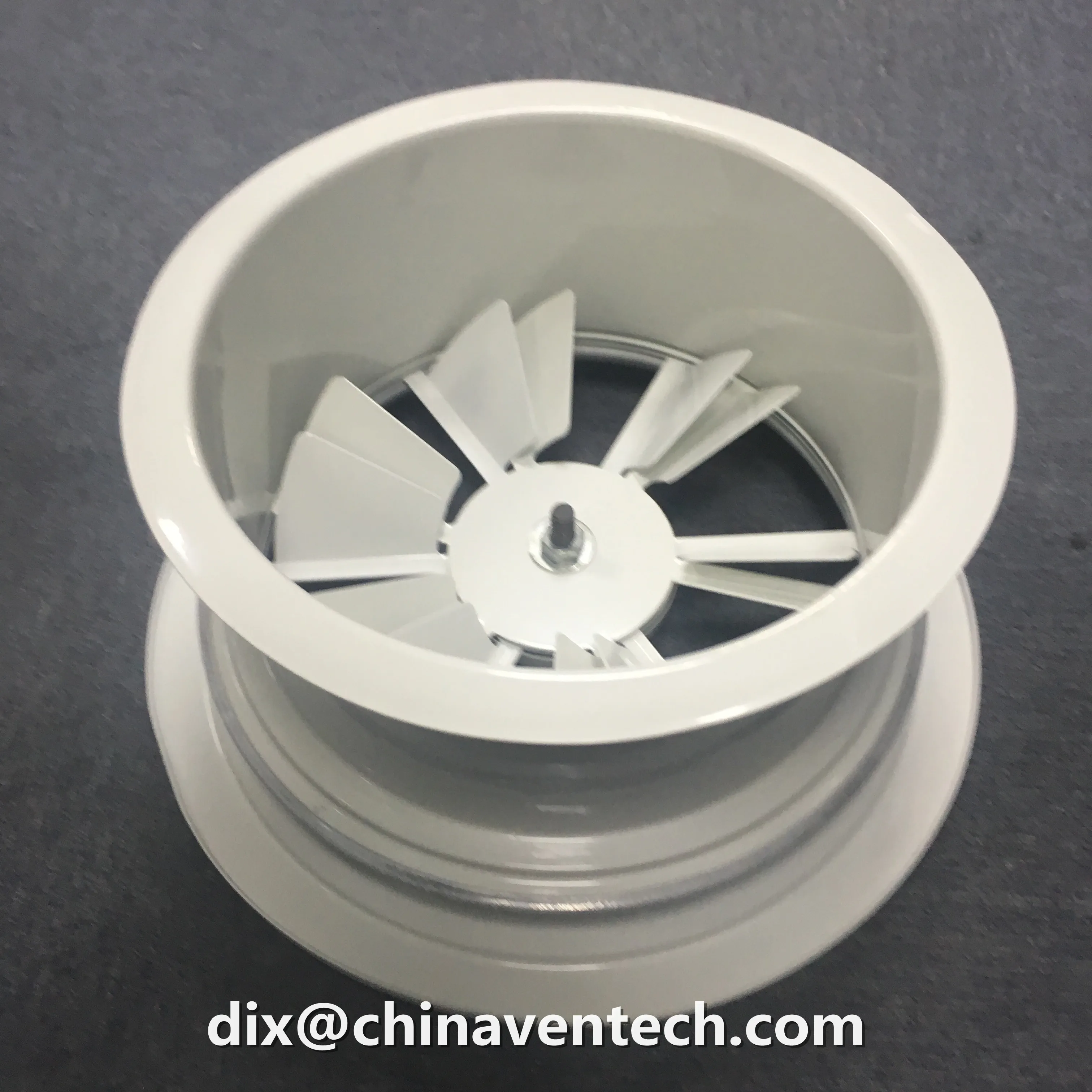 Hvac air duct working volume control damper round swirl diffuser with fixed blades