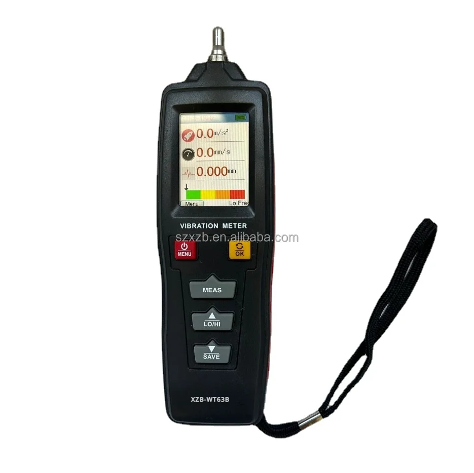 Wt63b Color Lcd Digital Vibration Analyzer Vibration Meter Portable High Sensitivity