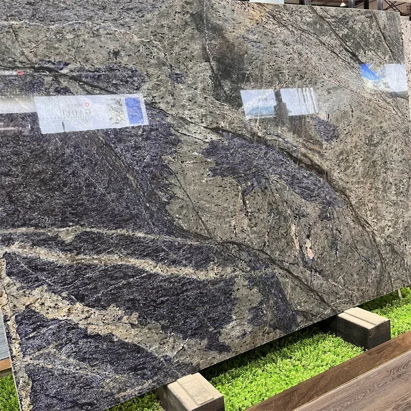 Luxury Exotic Stone Azul Bahia Granite Slabs For Wall Design Blue Quartzite Slab Countertop