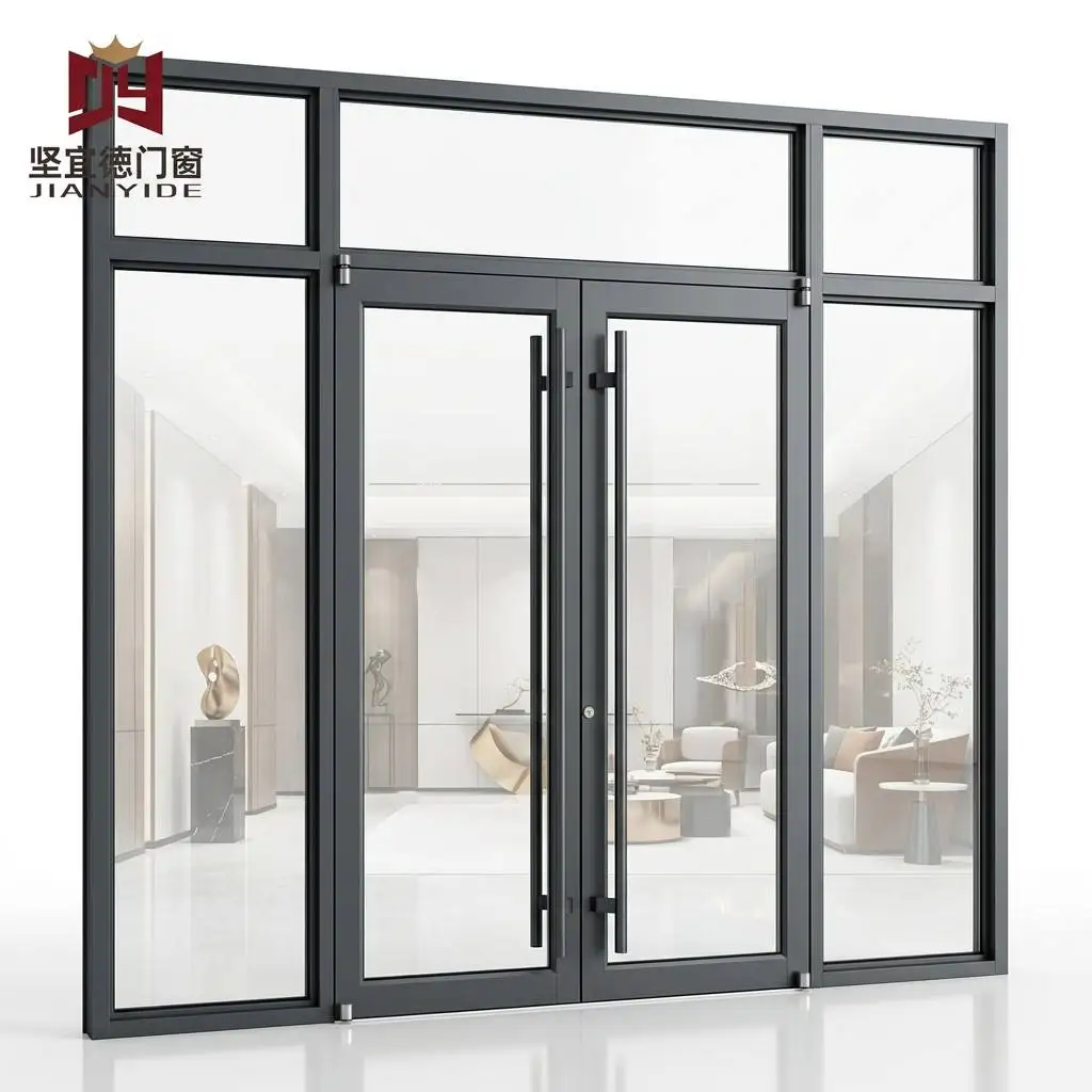Puerta abatible de aluminio impermeable con vidrio insonorizado