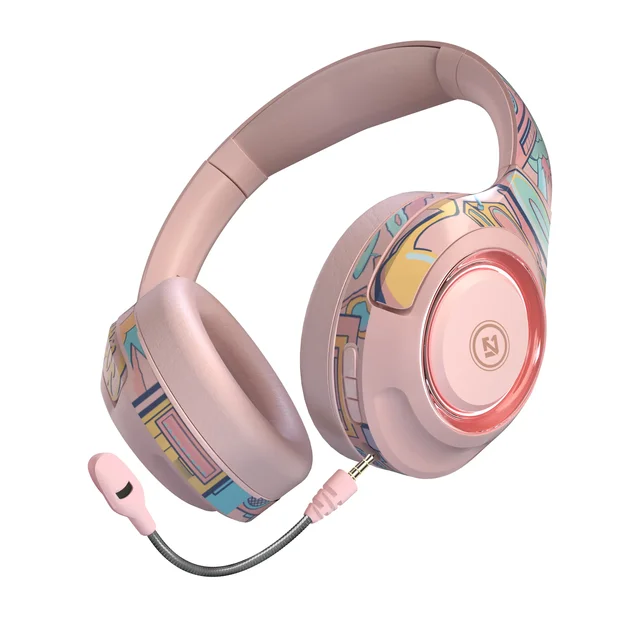 Fashion Wireless Headphone EL-A2 Graffiti Hand Painting Foldable RGB Wireless Gaming Headsets With Detachable Microphone