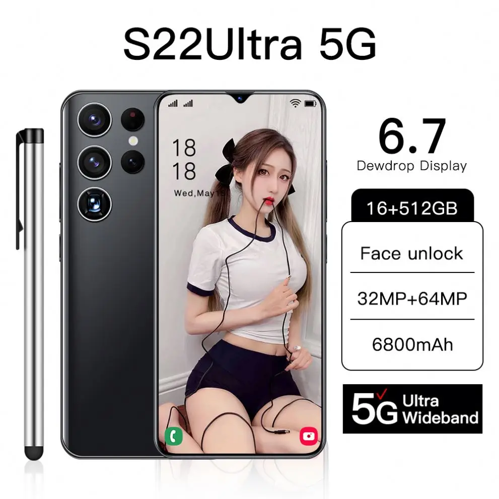 便宜的价格s22超安卓10智能手机oem 6.93英寸16 + 512gb电话5g安卓手机 - Buy Global Versie  Smartphone 6800mah Hd Screen 16 + 512gb Mobiele Telefoon Ondersteuning 4/5g  Android 12 Netwerk Cel,Global Versie S22 Ultra 16gb +