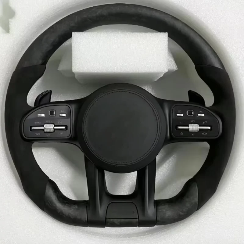 Modified LED Carbon Fiber Steering Wheel for Mercedes Benz AMG GT With Perforated Leather Steering Wheel