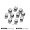 Steel-colored square beads 6mm
