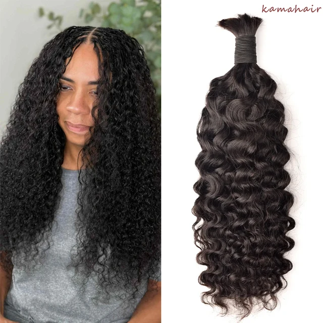 10A+ High Grade Burmese Curly Human Hair Bundles for Braiding 100% Unprocessed Virgin Bulk Curly Hair Extensions Natural Black