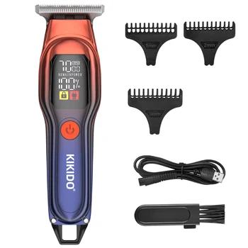 KIKIDO Hair Clippers, Rechargeable Beard Trimmer withLED Display, Men's Cordless Low Noise Body Haircut,Gift for Husband