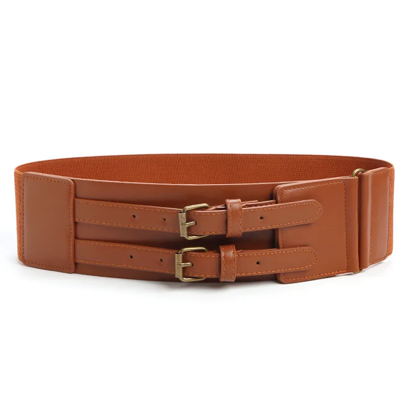 2159 Women Wide Knotted Belt Design Pu Leather Waistbands Simple Width Women Wide Knotted Belt Design PU Leather Waistbands Simple  main image 2