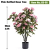 90cm(3.0ft) Pink Ruffled Rose Tree