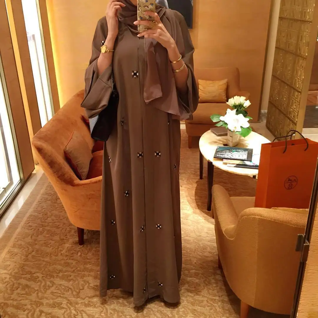 Richkeda Store Muslim Kaftan Abaya Dress Kimono Women Dubai Open