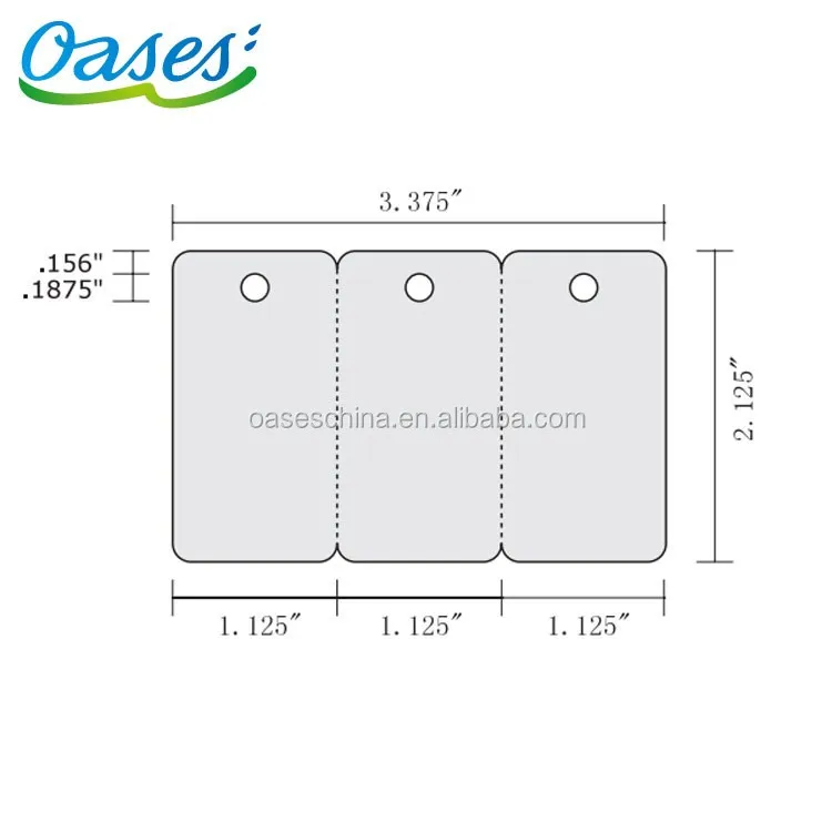 Full Color Printing 3 up Plastic Combo Barcode Card Key Tag