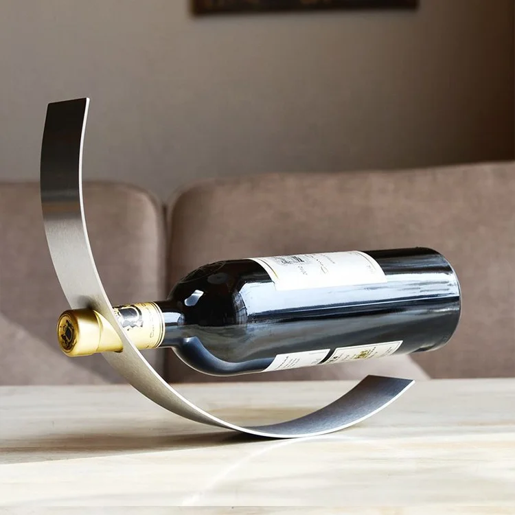 Stainless Steel Wine Bottle Holder Countertop Metal Wine Rack Nordic Style Creative Wine Display Rack for Home Decor