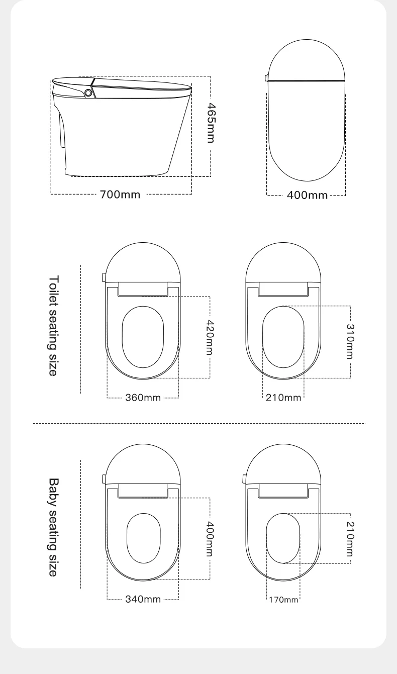 One piece smart bidet CUPC certification intelligent toilet bathroom wc commode automatic smart toilet factory