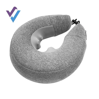 Travel Neck Massage Pillow Rechargeable U-Shaped Massager Shiatsu Deep Kneading for Neck Pain Relief