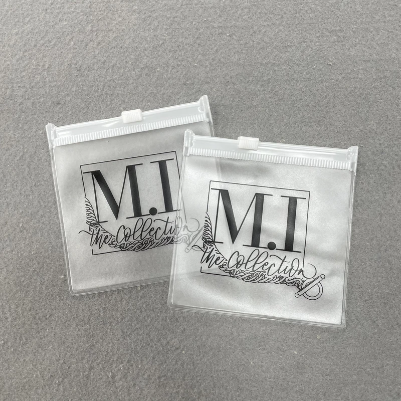 Luxury Custom Zip Lock Jewelry Bags Frosted Clear Plastic Zipper Bag