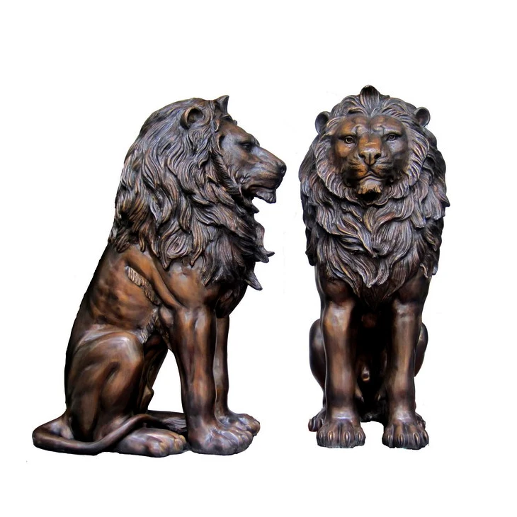 Garden Decorative Antique Iron Life Size Bronze Winged Lion Statue