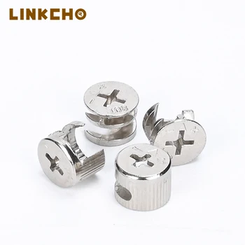 15*12mm Solid Steel 3 in 1 Mini FixDowel Pin Furniture Cam Lock Screws Nut Screw Fastener Cabinet Connector Panel Cone Bolts