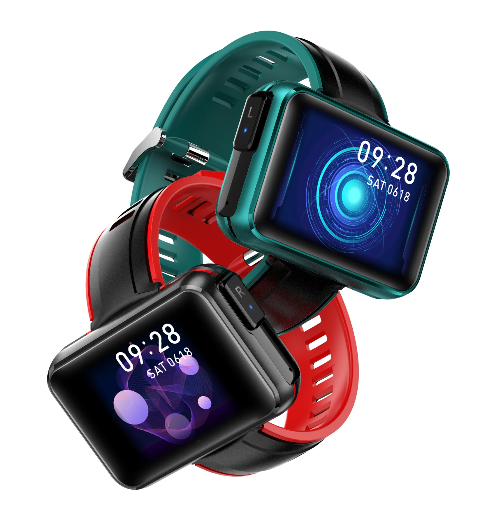 2022 New Big Screen Smart Watch BT Music Player HiFi TWS Earphones Smart Bracelet 2 in 1 Smartwatch T91