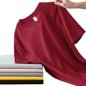 180gsm Customized Logo Design Wholesale Summer Men's Short-sleeved Loose Soft Polyester Jersey Solid Blank Casual Men's T-shirts