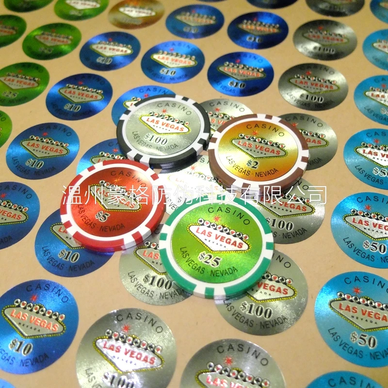 Custom Shining Casino Poker Chips Stickers With Denominations - Buy ...