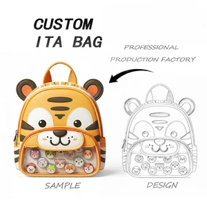 Customized Cute tiger Shape Ita Bag Supplier with Low MOQ for Transparent Shoulder Bags and Anime Pin Display Alien Designs