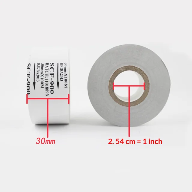 White SCF900 Coding Machine Ribbon 35/25/30mm 100m Thermal Transfer Heat Transfer Ribbon 3