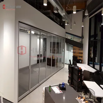 Modern Design Office Space Interior Partition Wall Efficient Double Glazing Visible Frame Competitive Price Tempered Glass