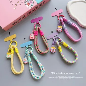 Universal Smartphone Wrist Strap Rope Cute Key Chain Holder Colorful Lovely Girls Phone Lanyard Key Holder