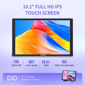FEELWORLD D10 Portable USB-C Touch Monitor with Logo Customization, 10.1inch FHD Display, IPS Panel, Factory Direct detail image