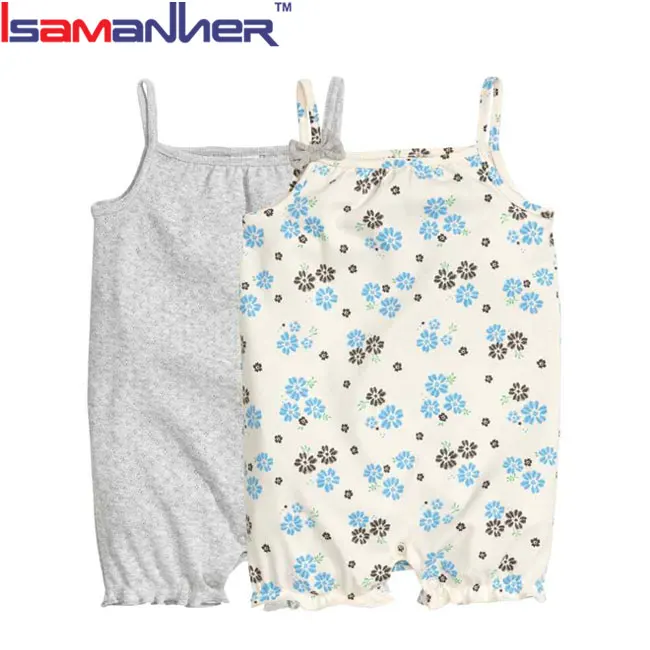 Лидер продаж, летнее боди для малышей, цельный хлопковый детский цветочный комбинезон
